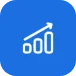 Growth analytics upward chart icon