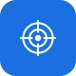 target icon representing focus, tracking, or precision control feature