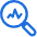magnifying glass with analytics chart icon