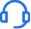 blue customer support headset icon