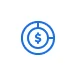 blue dollar sign with circle icon