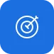 blue target with arrow icon