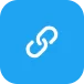 white link chain icon on blue background